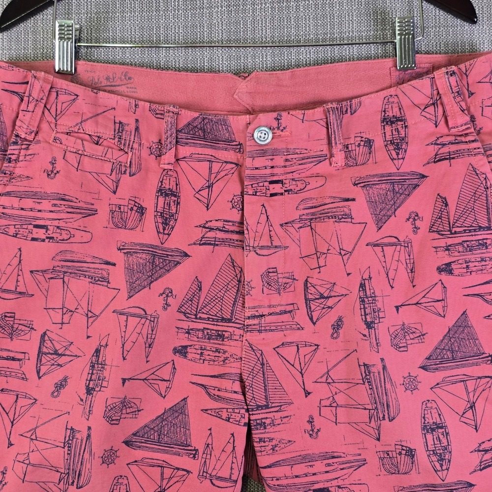 Polo Ralph Lauren Shorts Mens 36 Sailboat Graphic Pink Straight Fit Nautical - Picture 3 of 16